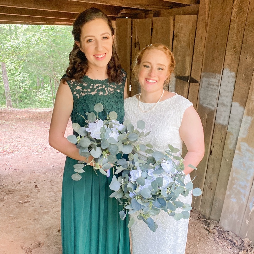 David’s Bridal Juniper Green Bridesmaids Dress